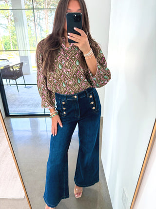 Autumn Bloom Brown Top