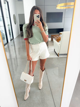 Bayside Olive Striped Top