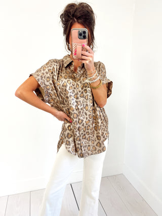 Move It Metallic Leopard Top