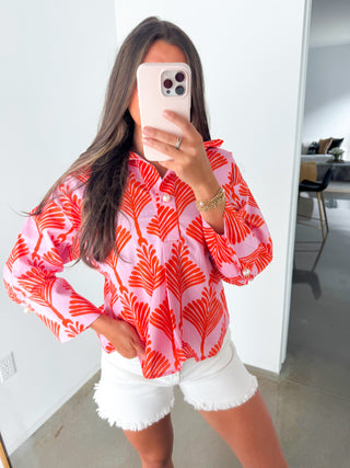 Summer Loving Orange Printed Top