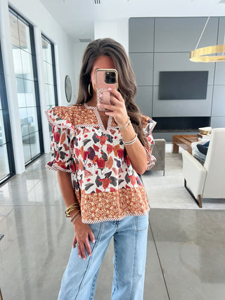 Pumpkin Please Printed Top