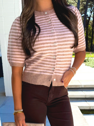 Posie Pink Striped Sweater Top