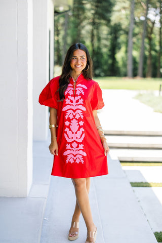 Boldly Bloomed Embroidered Dress - Instyle Boutique
