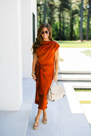Ember Glow Asymmetrical Dress - Instyle Boutique