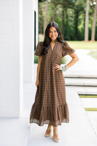Whimsy Daydream Brown Dress - Instyle Boutique