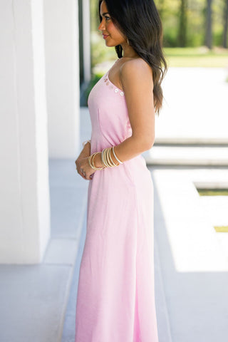Petal Pink One - Shoulder Midi Dress - Instyle Boutique