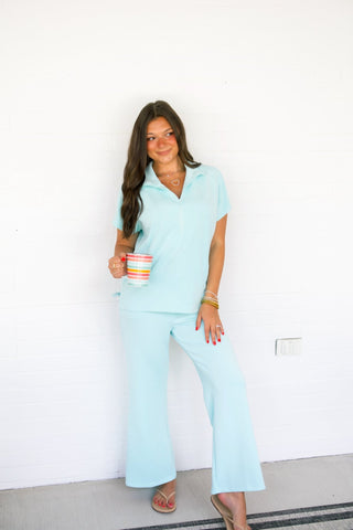 Tranquil Blue Zip-Up Set