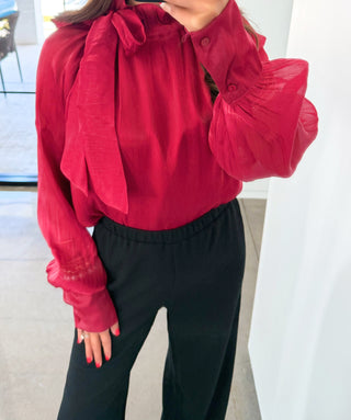 Be Sweet Burgundy Blouse