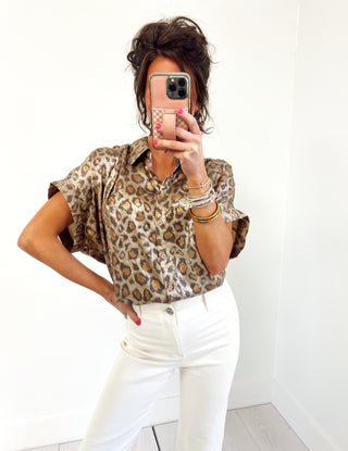Move It Metallic Leopard Top