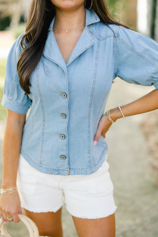 Stop & Stare Denim Top