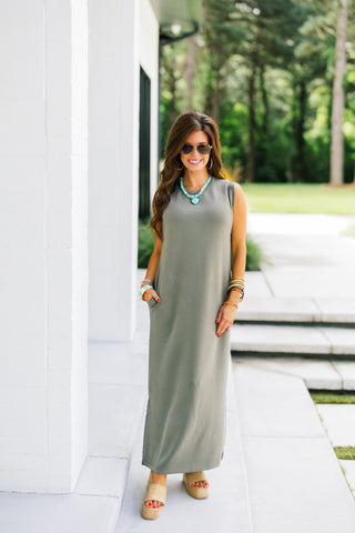 Sundown Olive Maxi Dress