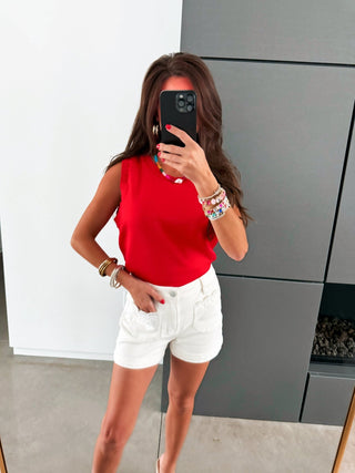 Scarlet Ruffle Charm Tank - Instyle Boutique