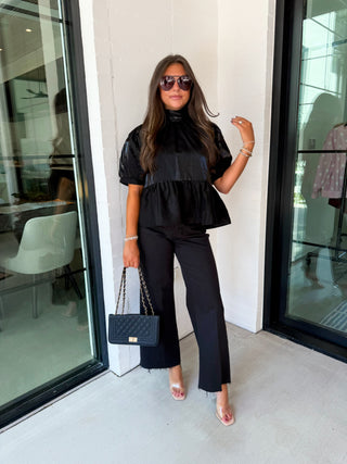 The Noir Edit Puff Sleeve Top
