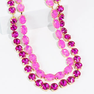 Gemma Pink Layered Necklace ~PREORDER~ - Instyle Boutique