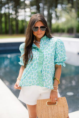 Brighter Days Green Leopard Top - Instyle Boutique