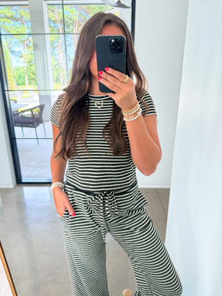 Avenue Black & White Striped Set - Instyle Boutique