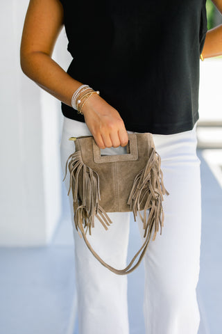 Lilly Fringe Taupe Bag