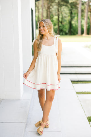 Rosie Cream Tie Dress