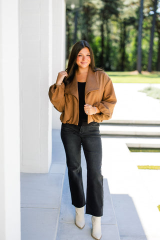Cooler Weather Camel Suede Jacket