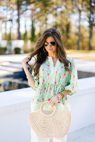 In The Palms Green Printed Top - Instyle Boutique