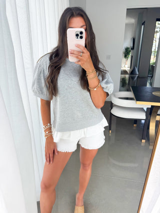 Hey Girl Heather Grey Top