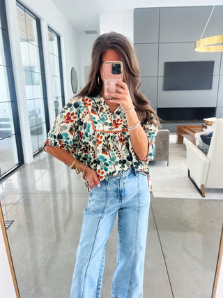 Exactly The Vibe Ecru Floral Top