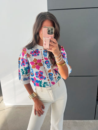Little Miss Floral Sweater Top