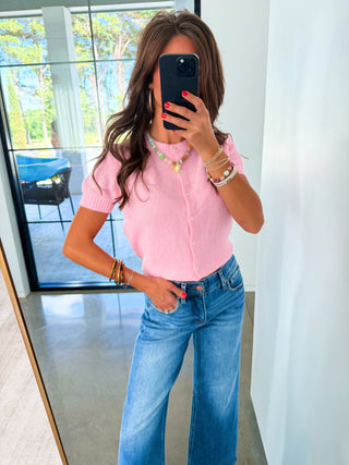 Pink Sugar Knit Cardigan Top