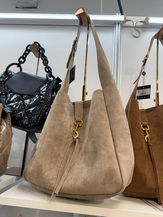 Taupe Suede Hobo Tote ~PREORDER~