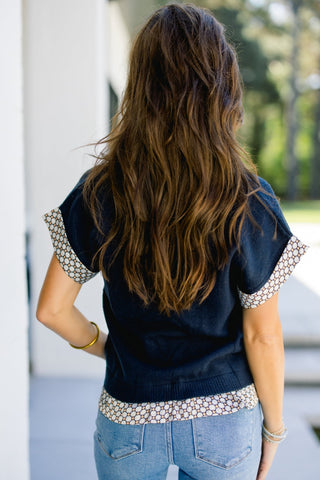 Next Level Navy Sweater Top - Instyle Boutique