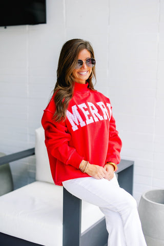 Red Merry Gingham Sweatshirt *PREORDER*