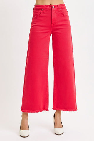 Cara Red Cropped Denim - Instyle Boutique