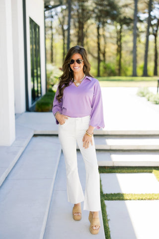 Lovely in Lavender Scalloped Knit Top - Instyle Boutique