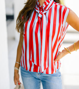 Rather Not Red Striped Tank