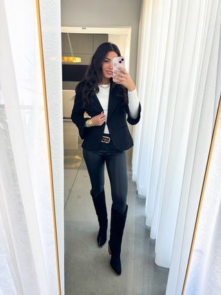 Rosa Ruffled Black Blazer