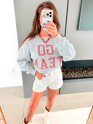 Go Team Gingham Graphic Sweatshirt - Instyle Boutique