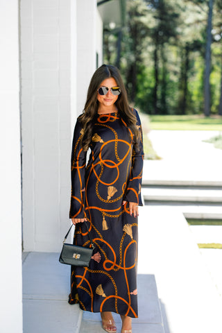 Gilded Affair Bell Sleeve Dress