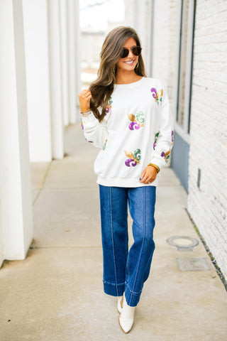 Fleur De Lis Sequin Top ~FINAL SALE~