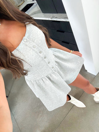 Flirty Feels Grey Romper