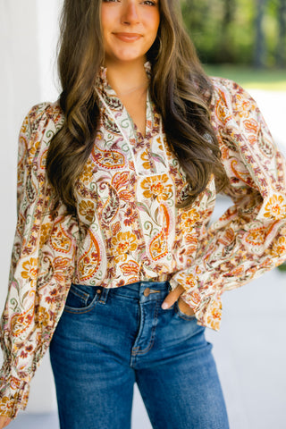 Evenings In The Fall Ecru Top