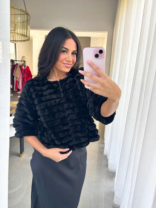 Fancy Darling Black Fur Coat