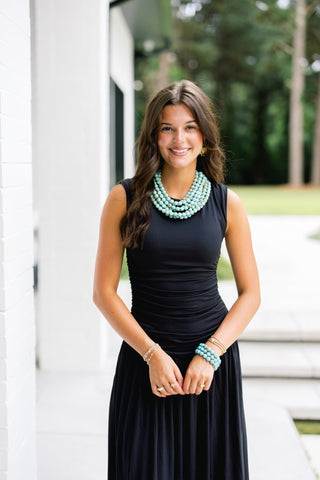 Favorite Black Knit Ruched Maxi Dress - Instyle Boutique