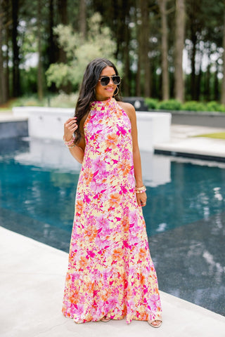 Isla Bloom Halter Maxi Dress - Instyle Boutique