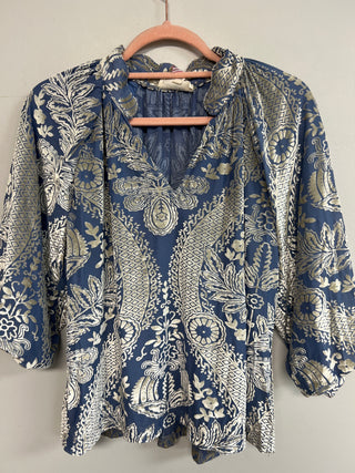 Velvet Whisper Blue Burnout Top