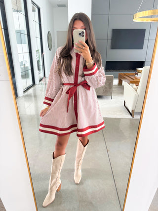 Riley Rust Striped Dress
