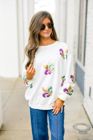 Fleur De Lis Sequin Top