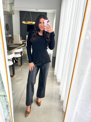 So In Love Sweater Top-Black