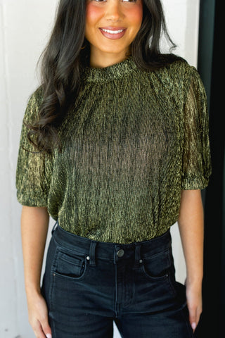 Shimmer Through The Night Short Sleeve Top - Instyle Boutique