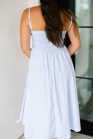 Sunny Stroll Blue Striped Dress - Instyle Boutique