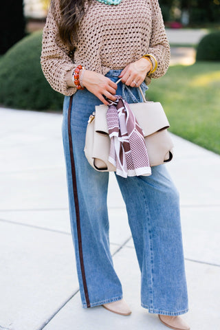 Cocoa Ribbon Denim Pants - Instyle Boutique